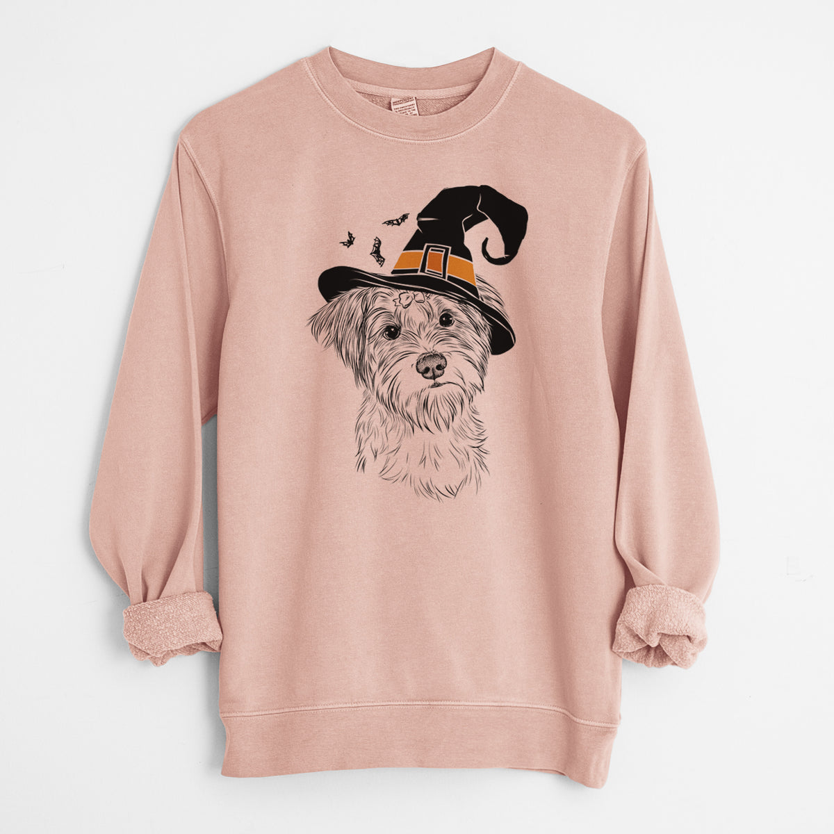 Witch Birdee the Schnauzer Mix - Unisex Pigment Dyed Crew Sweatshirt