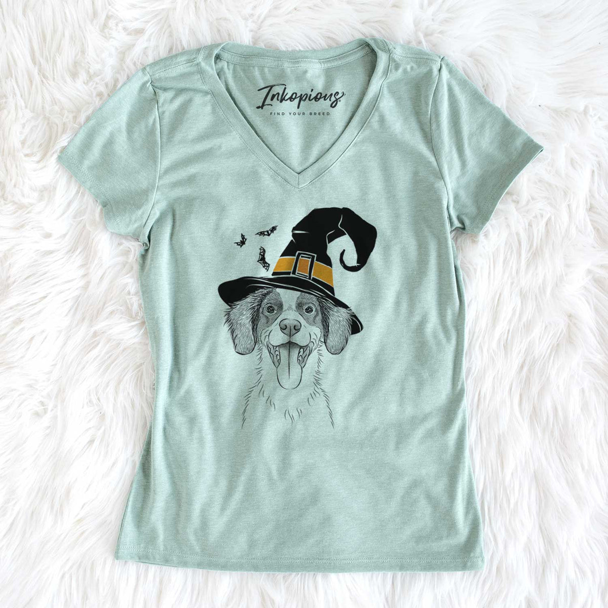Witch Birdie the Brittany - Women's V-neck Shirt