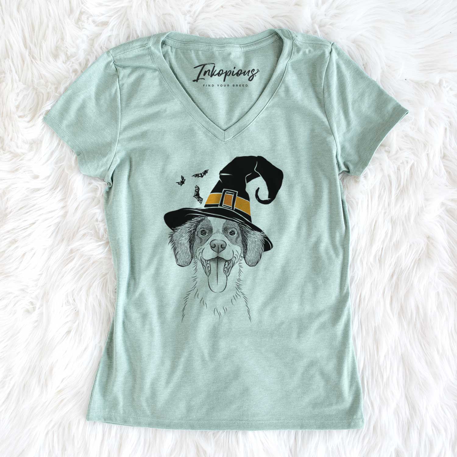 Witch Birdie the Brittany - Women's V-neck Shirt