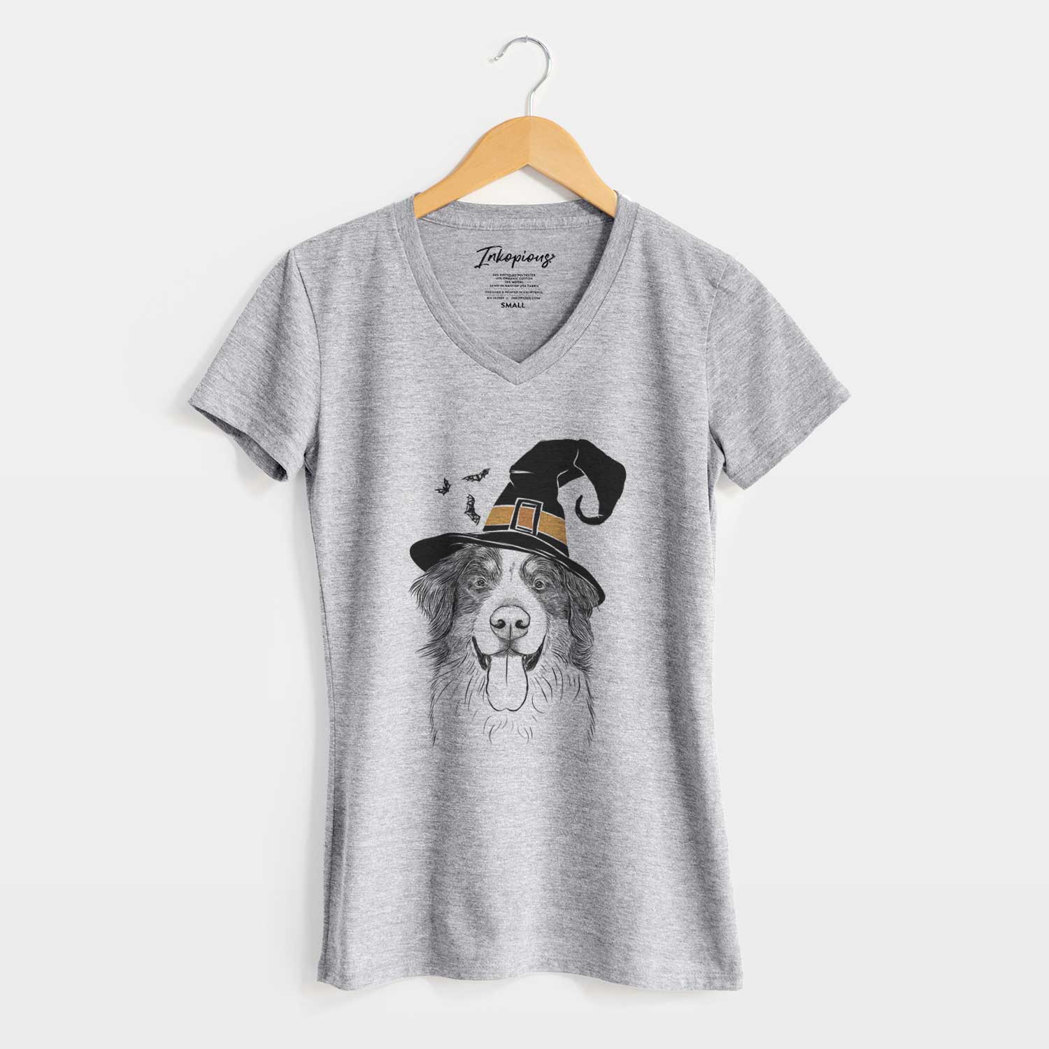 Witch Blaze the Bernese Mountain Dog - Women's V-neck Shirt