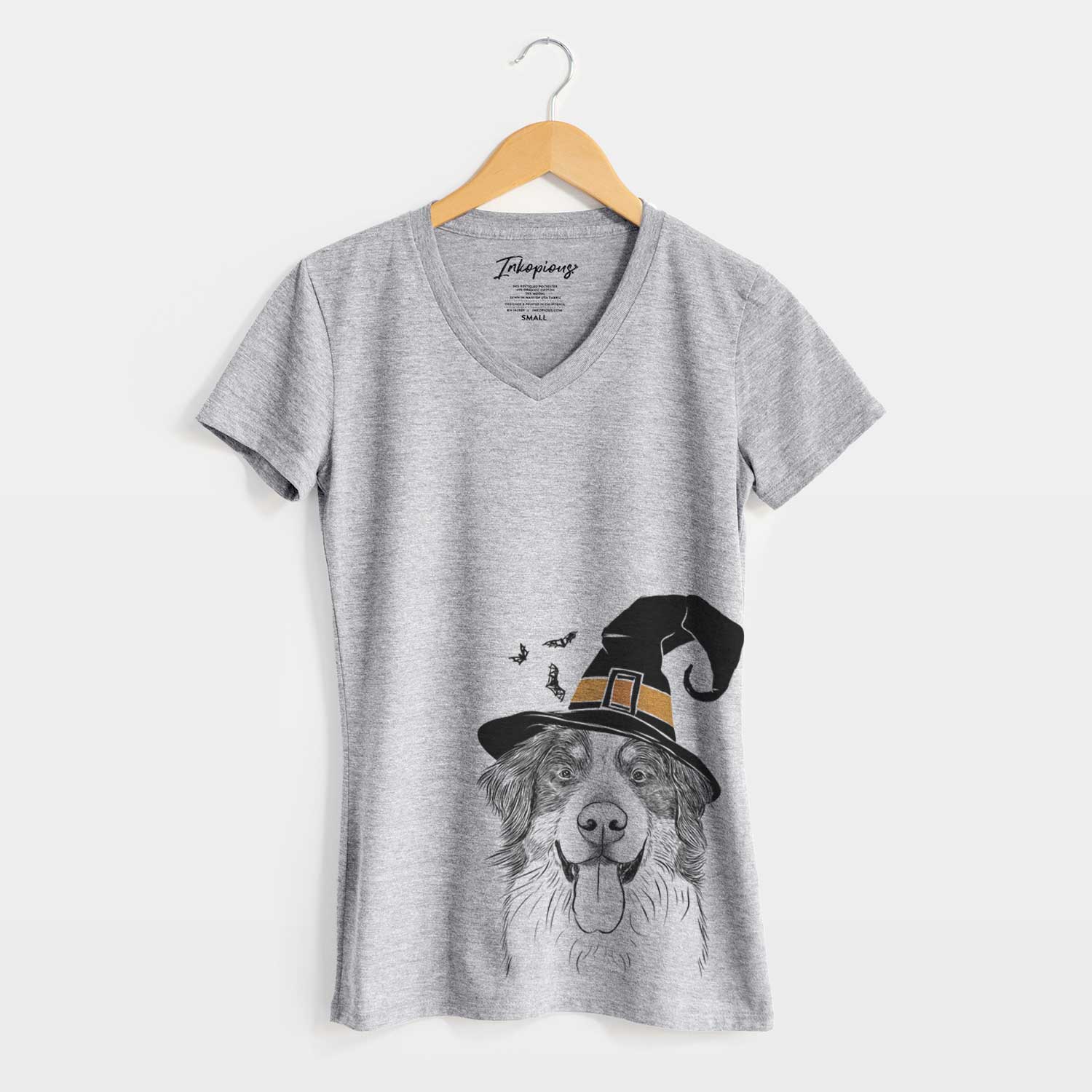 Witch Blaze the Bernese Mountain Dog - Women's V-neck Shirt