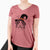 Witch Blaze the Bernese Mountain Dog - Women's V-neck Shirt