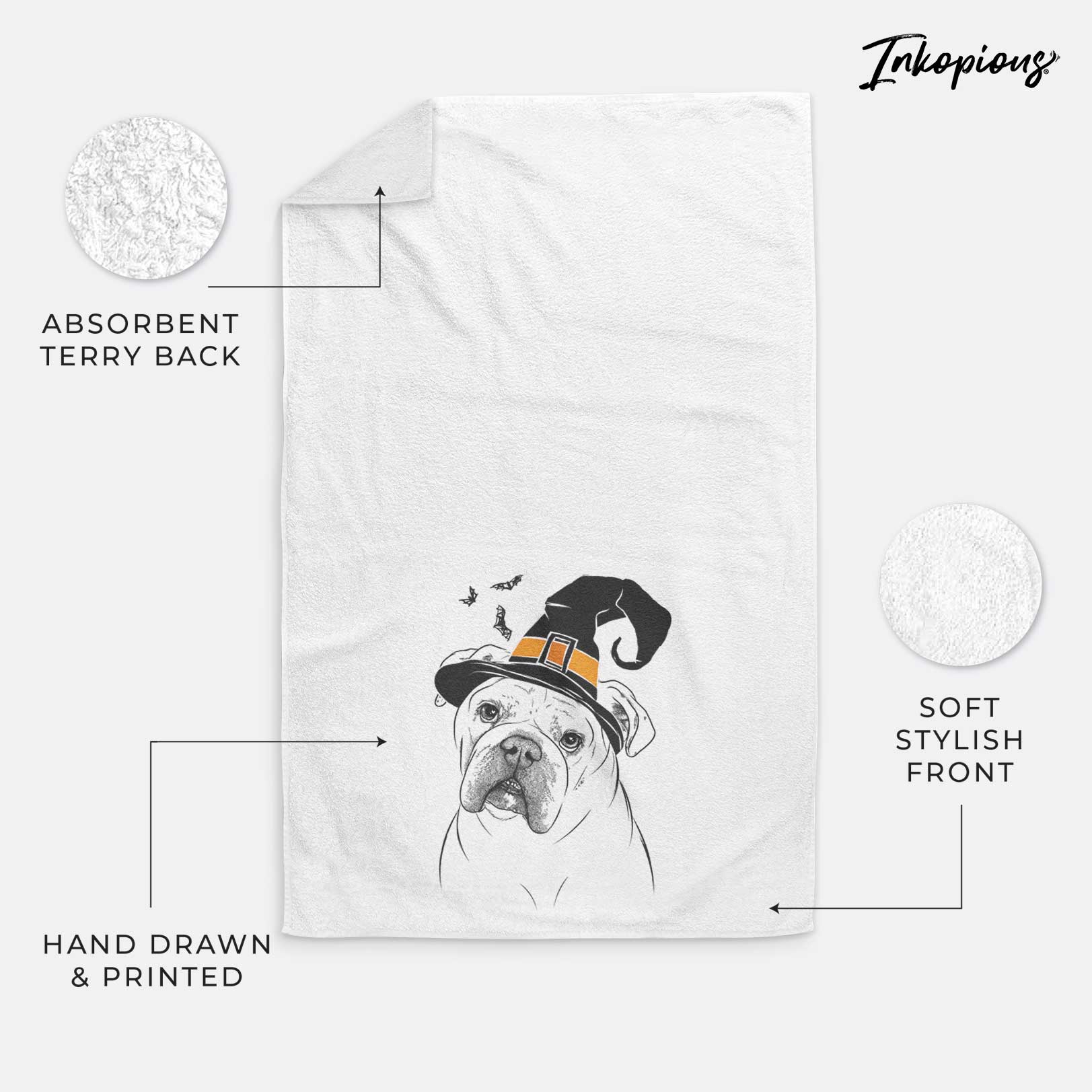 Blossom the English Bulldog Decorative Hand Towel