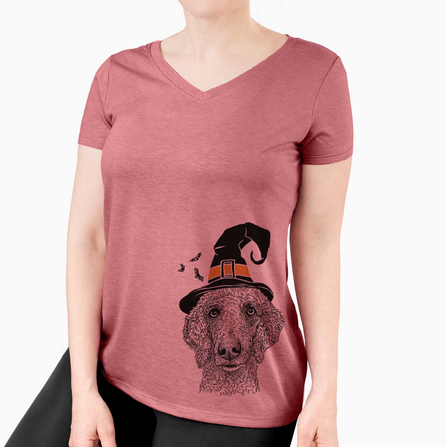 Witch Blossom the Poodle - Women's V-neck Shirt