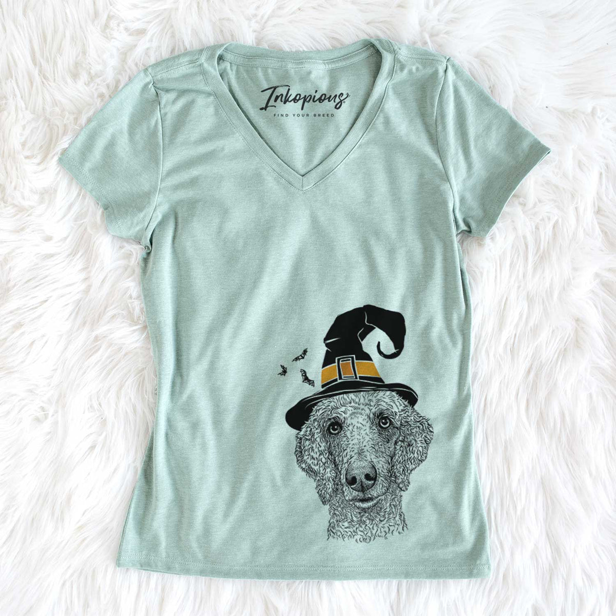 Witch Blossom the Poodle - Women&#39;s V-neck Shirt