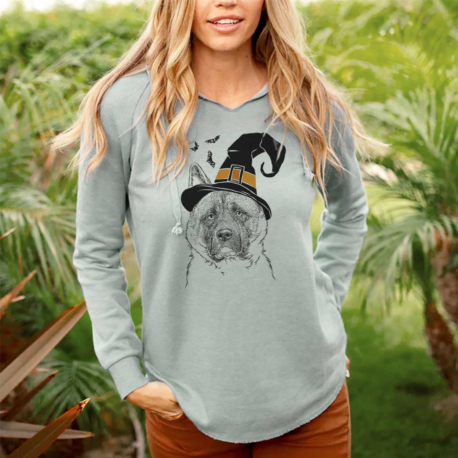 Witch Bo the American Akita - Cali Wave Hooded Sweatshirt