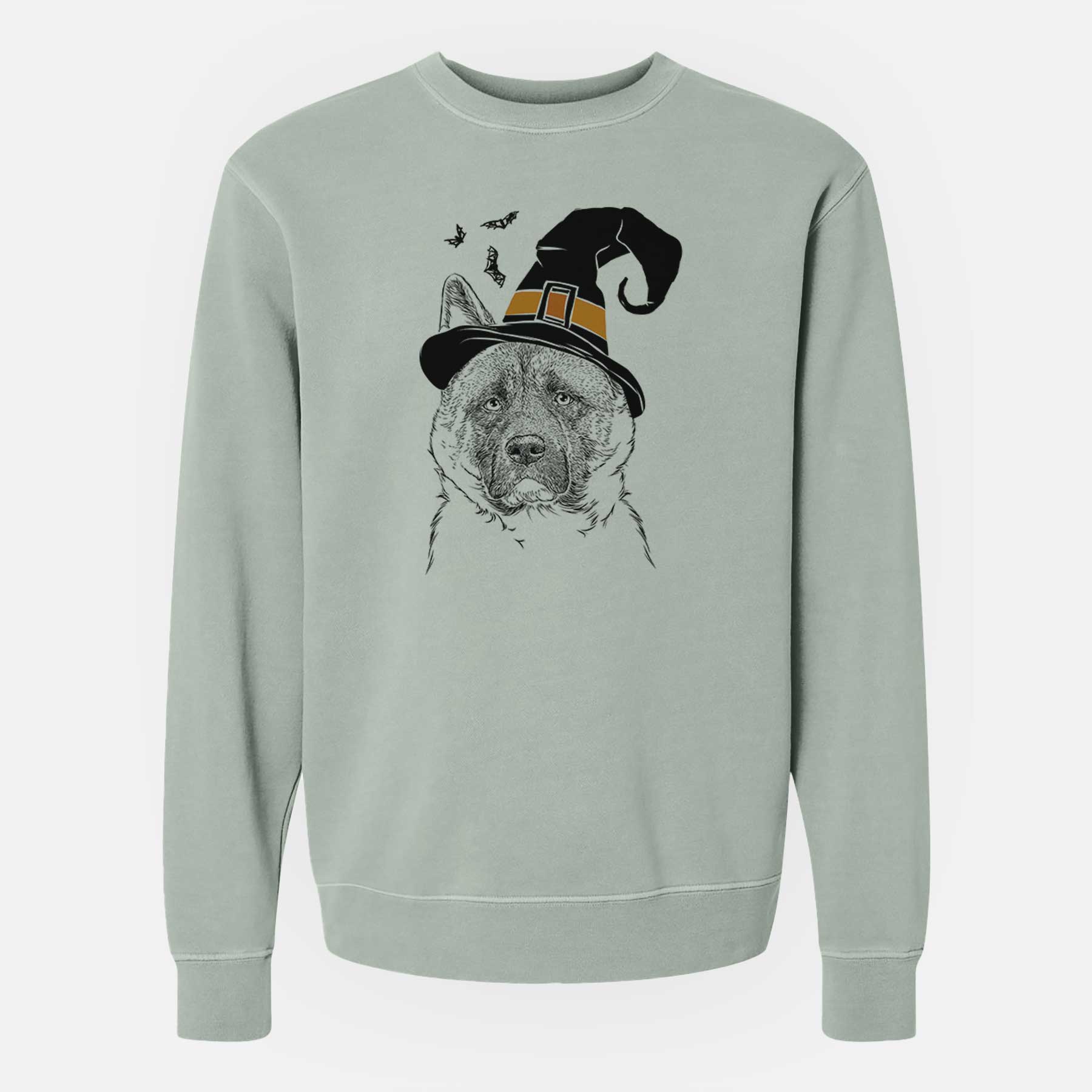 Witch Bo the American Akita - Unisex Pigment Dyed Crew Sweatshirt