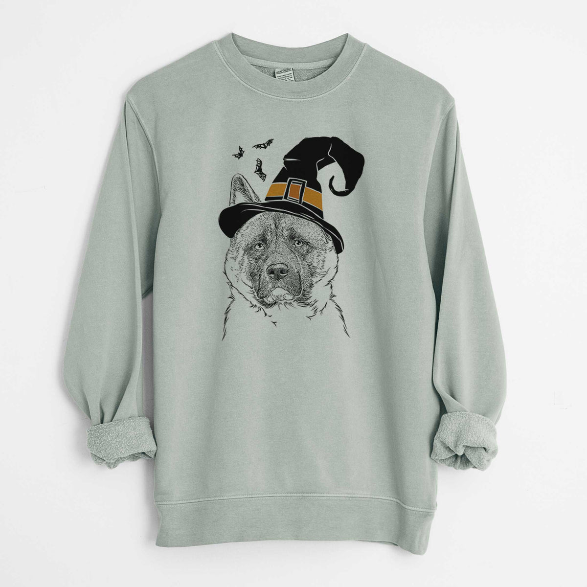 Witch Bo the American Akita - Unisex Pigment Dyed Crew Sweatshirt