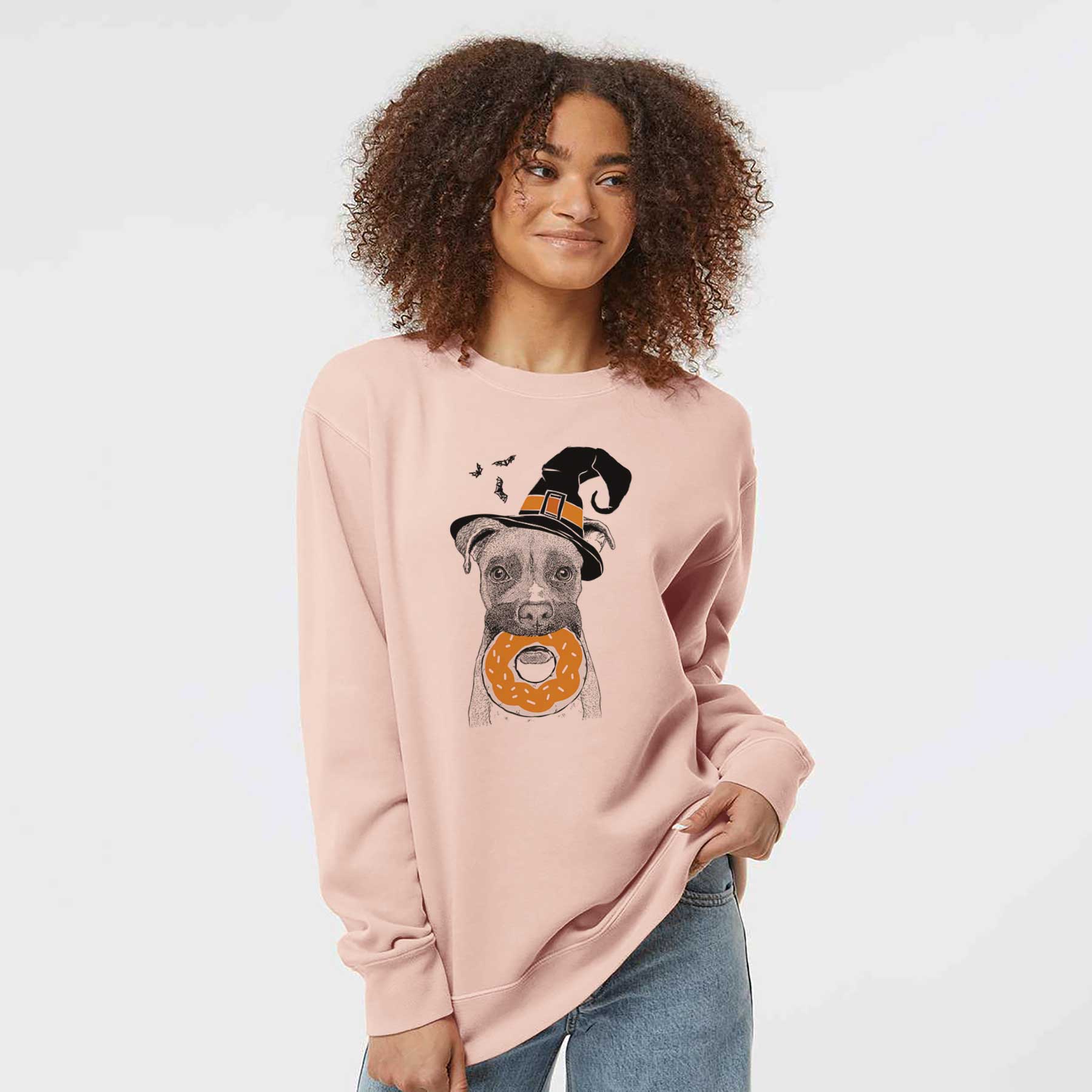 Witch Bo the Boxer - Unisex Pigment Dyed Crew Sweatshirt