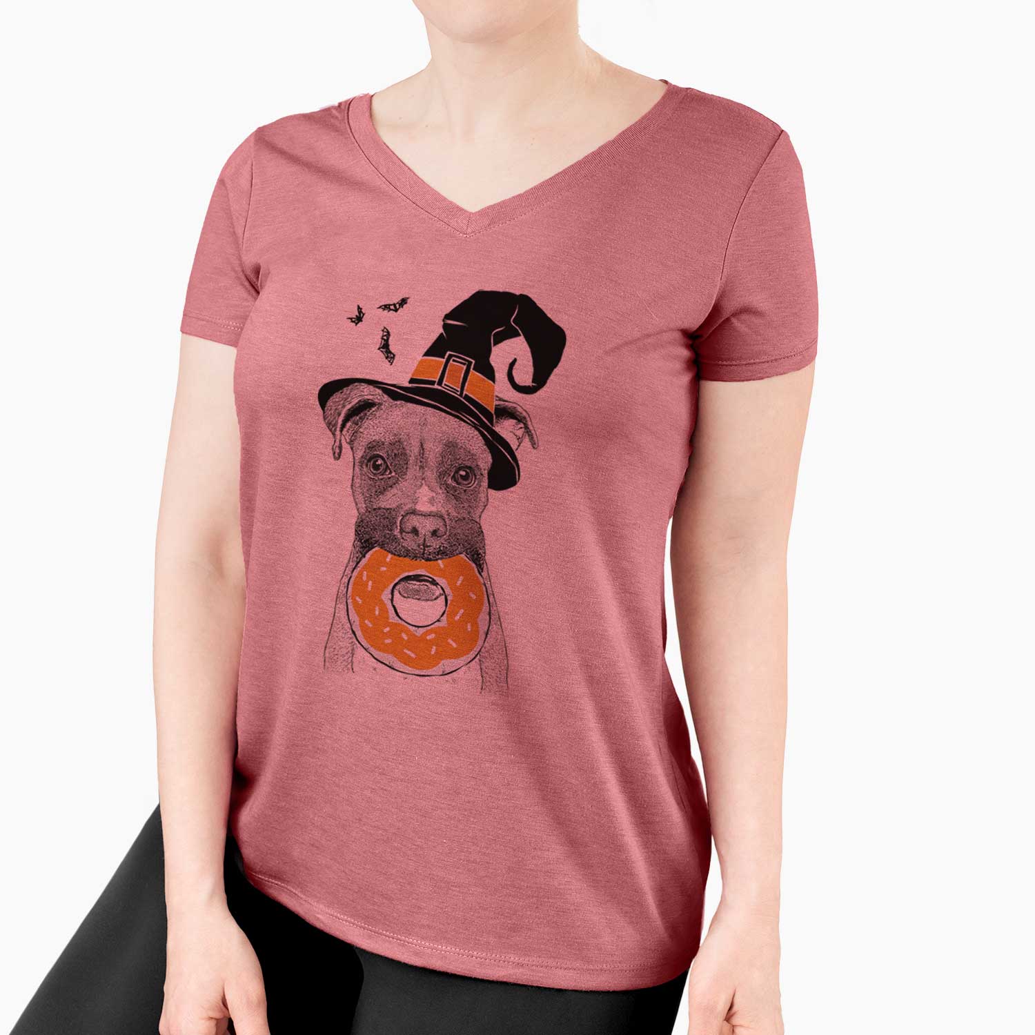 Witch Bo the Boxer - Women's V-neck Shirt