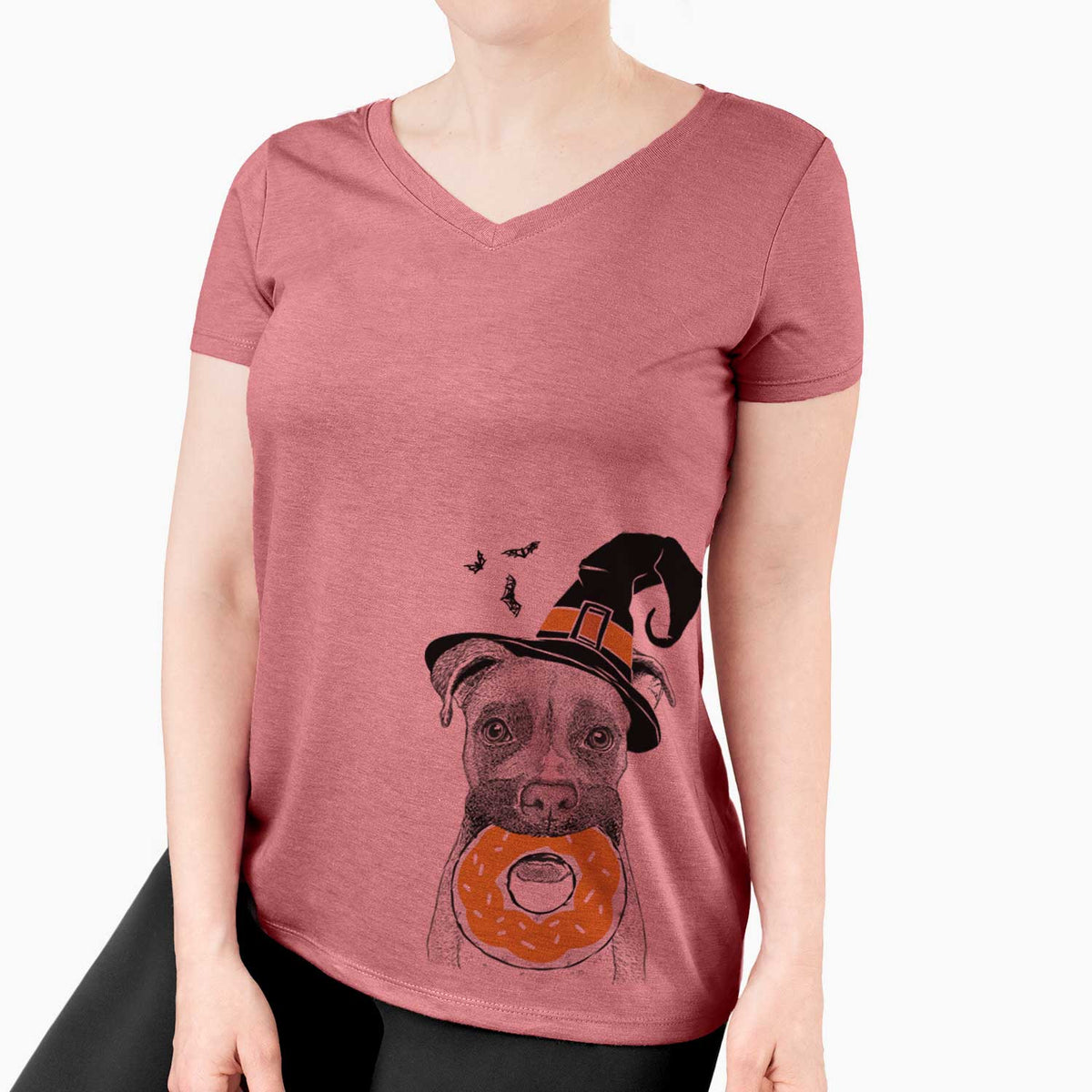 Witch Bo the Boxer - Women's V-neck Shirt