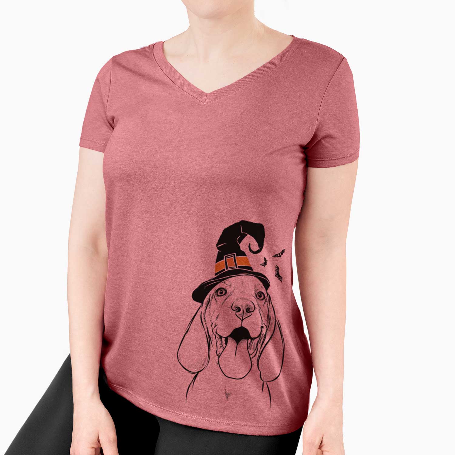 Witch Bodi the Vizsla - Women's V-neck Shirt