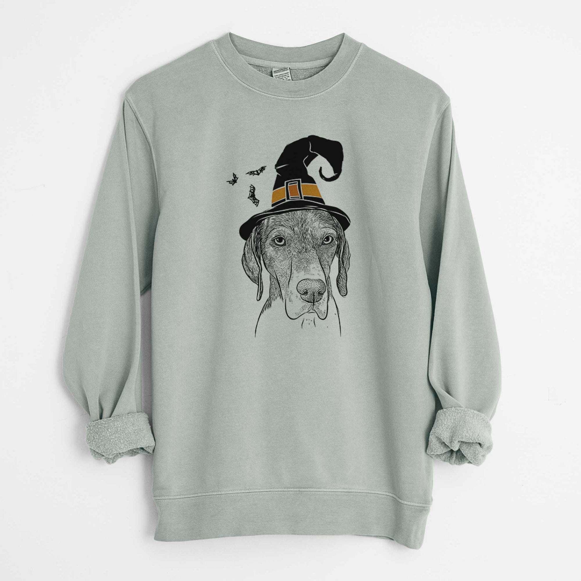 Witch Bohdi the German Shorthaired Pointer - Unisex Pigment Dyed Crew Sweatshirt