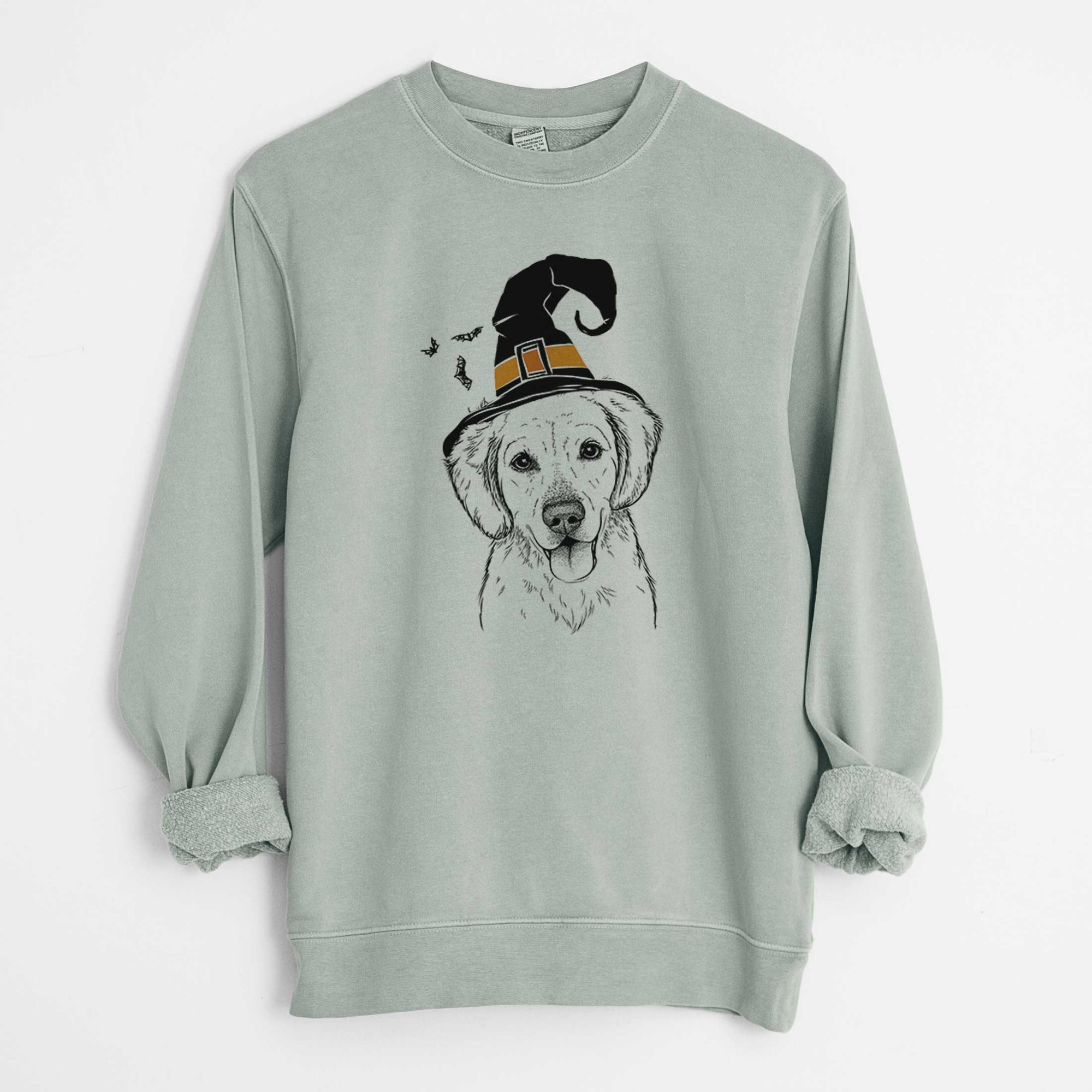 Witch Bojo the Golden Retriever - Unisex Pigment Dyed Crew Sweatshirt