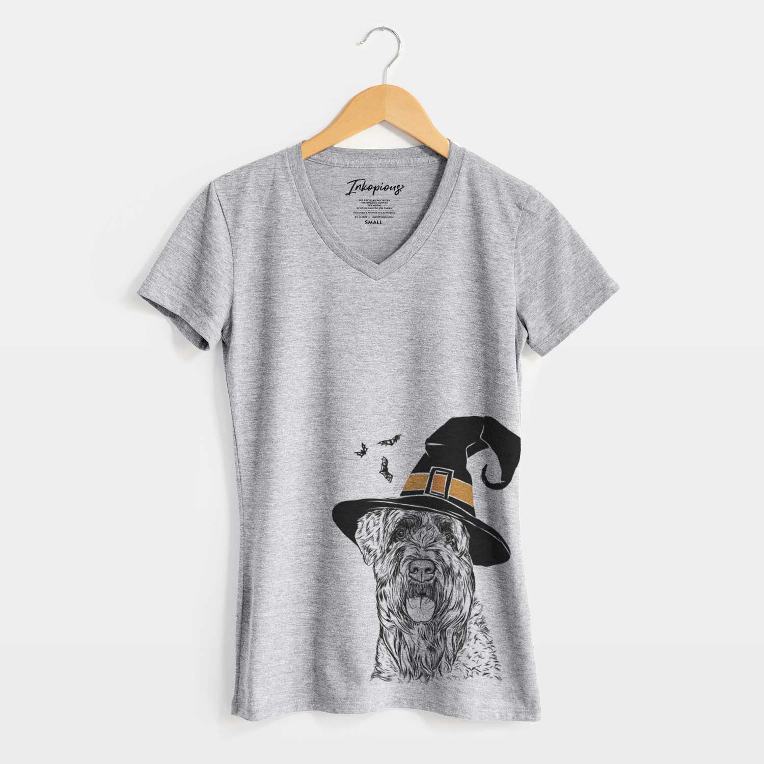 Witch Bonnie the Bouvier Des Flandres - Women's V-neck Shirt