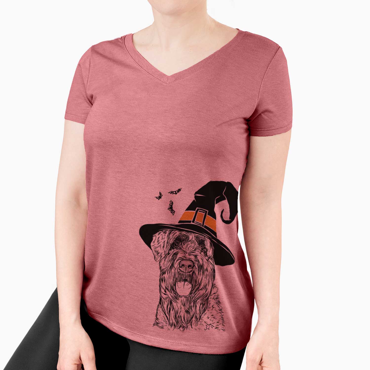 Witch Bonnie the Bouvier Des Flandres - Women's V-neck Shirt