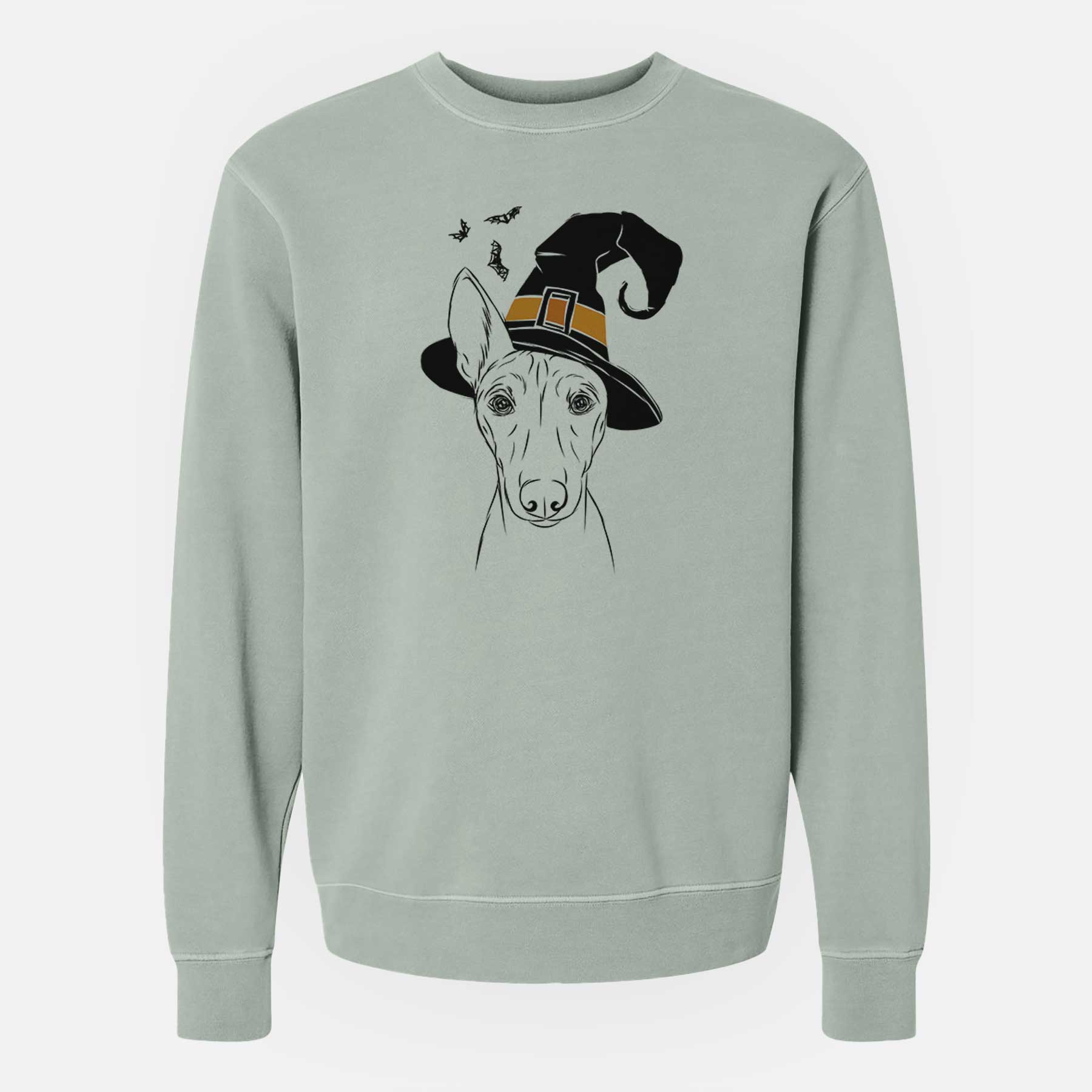 Witch Bonsai the Basenji - Unisex Pigment Dyed Crew Sweatshirt