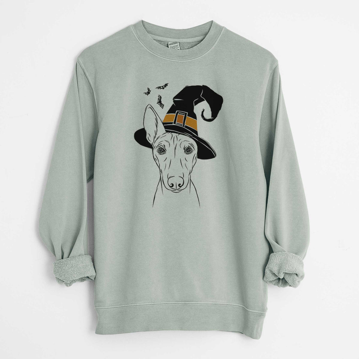 Witch Bonsai the Basenji - Unisex Pigment Dyed Crew Sweatshirt