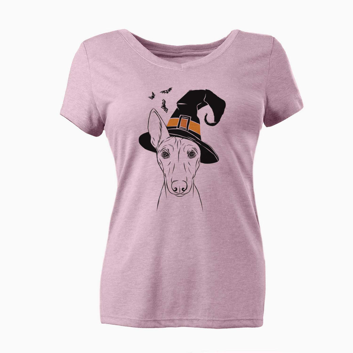 Witch Bonsai the Basenji - Women's V-neck Shirt