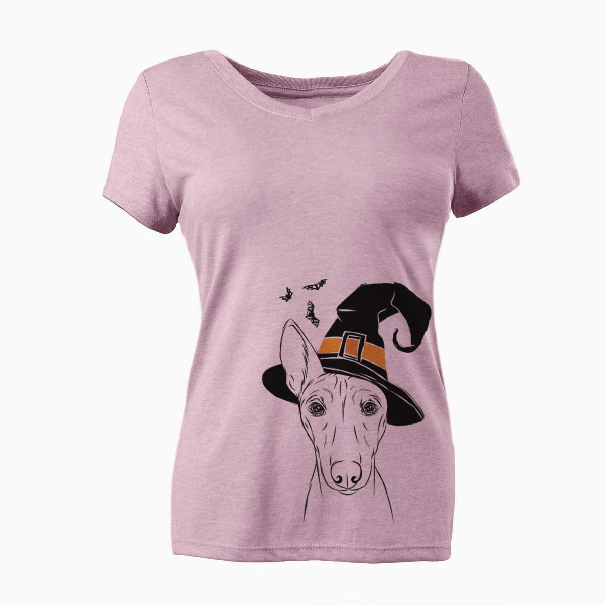 Witch Bonsai the Basenji - Women's V-neck Shirt