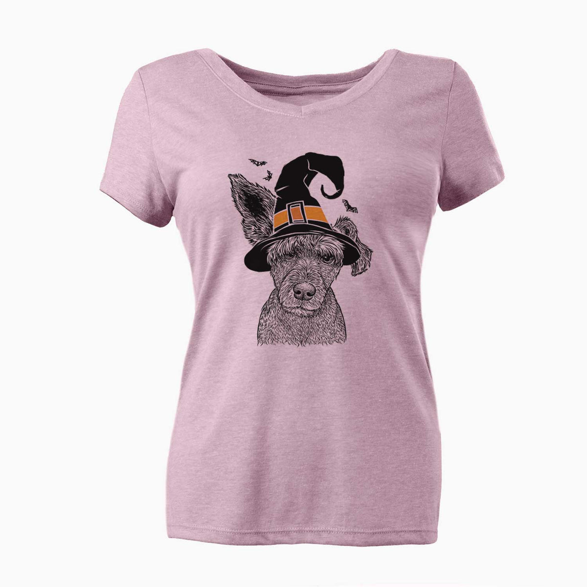 Witch Boodles the Schnauzer Mix - Women's V-neck Shirt