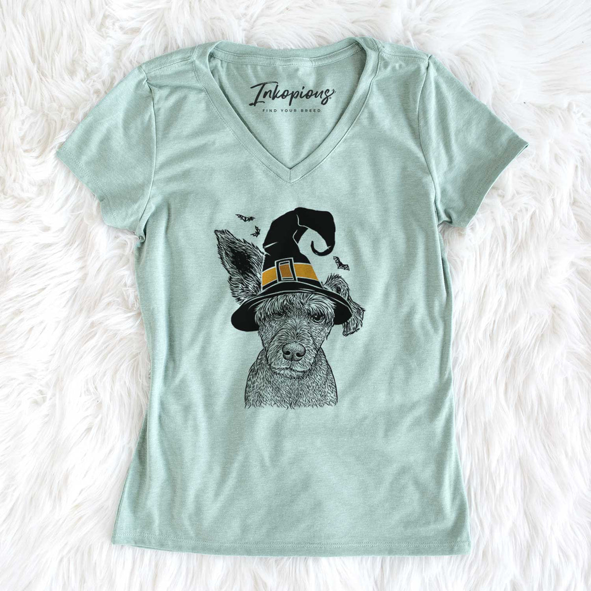 Witch Boodles the Schnauzer Mix - Women's V-neck Shirt