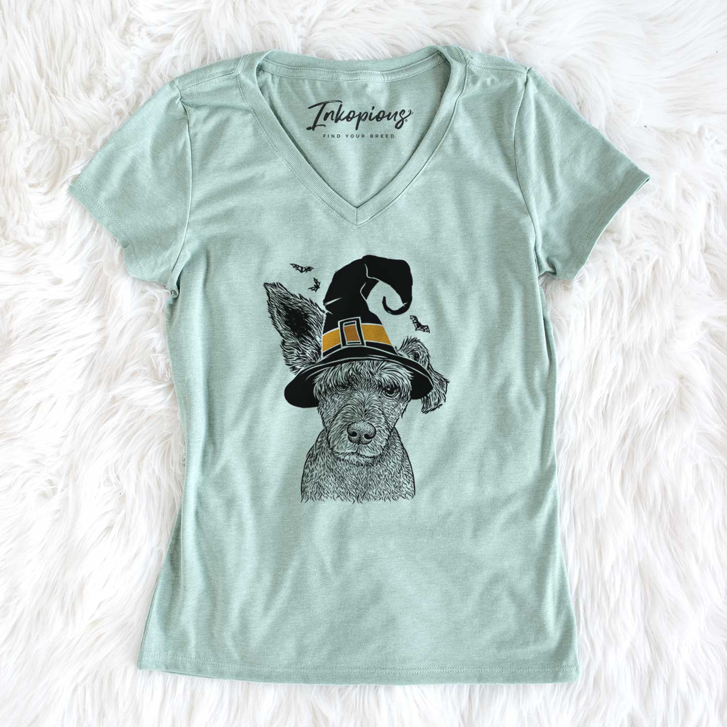 Witch Boodles the Schnauzer Mix - Women's V-neck Shirt