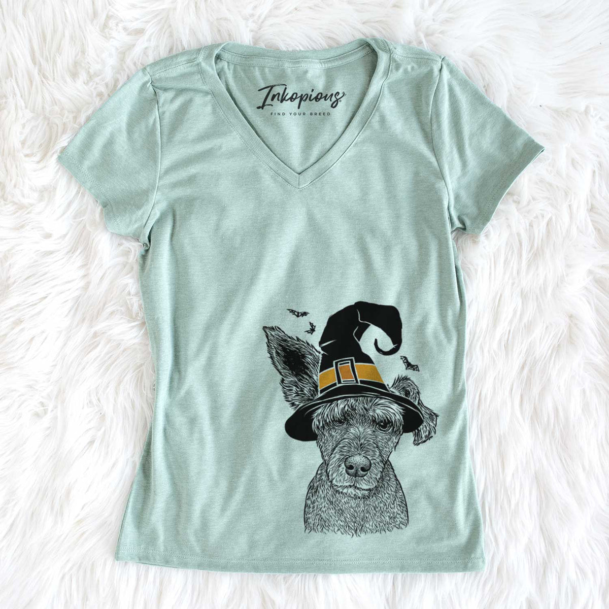 Witch Boodles the Schnauzer Mix - Women&#39;s V-neck Shirt