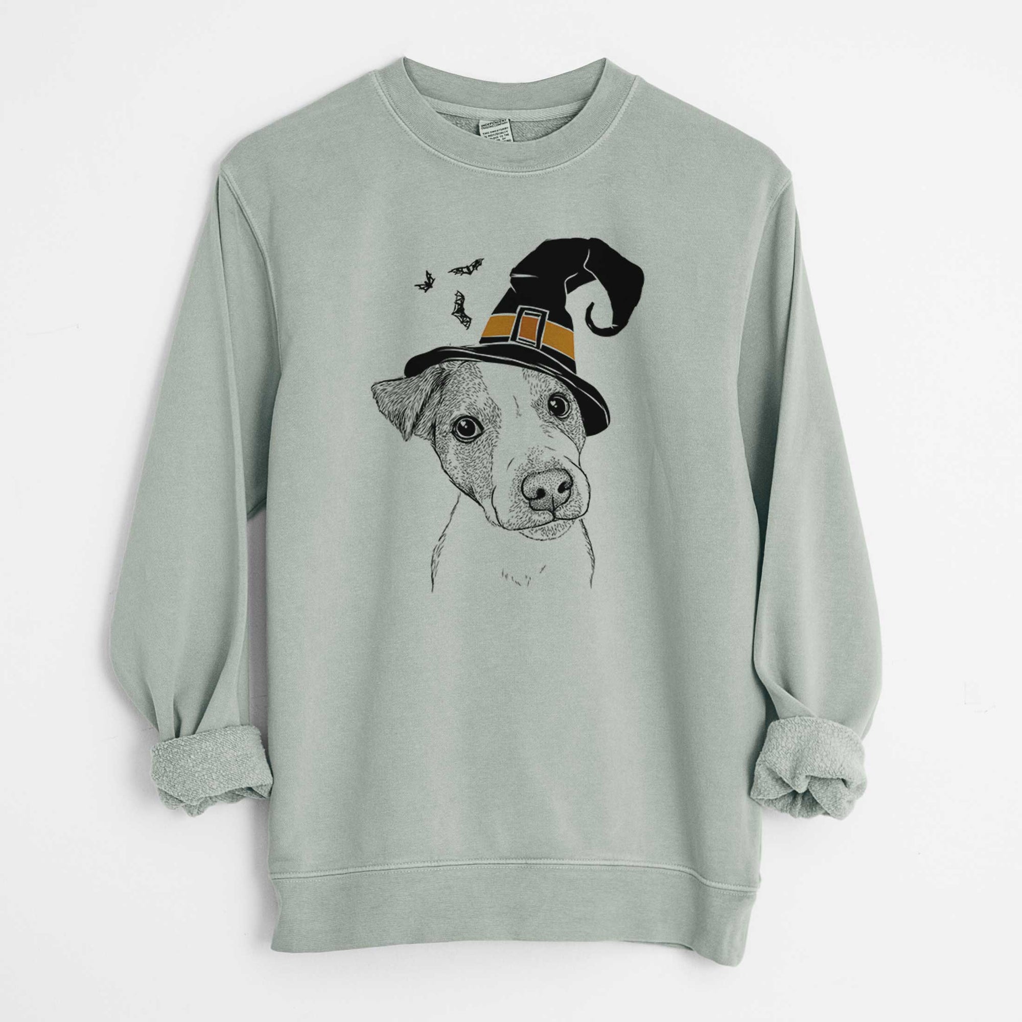 Witch Bosse the Jack Russell Terrier - Unisex Pigment Dyed Crew Sweatshirt