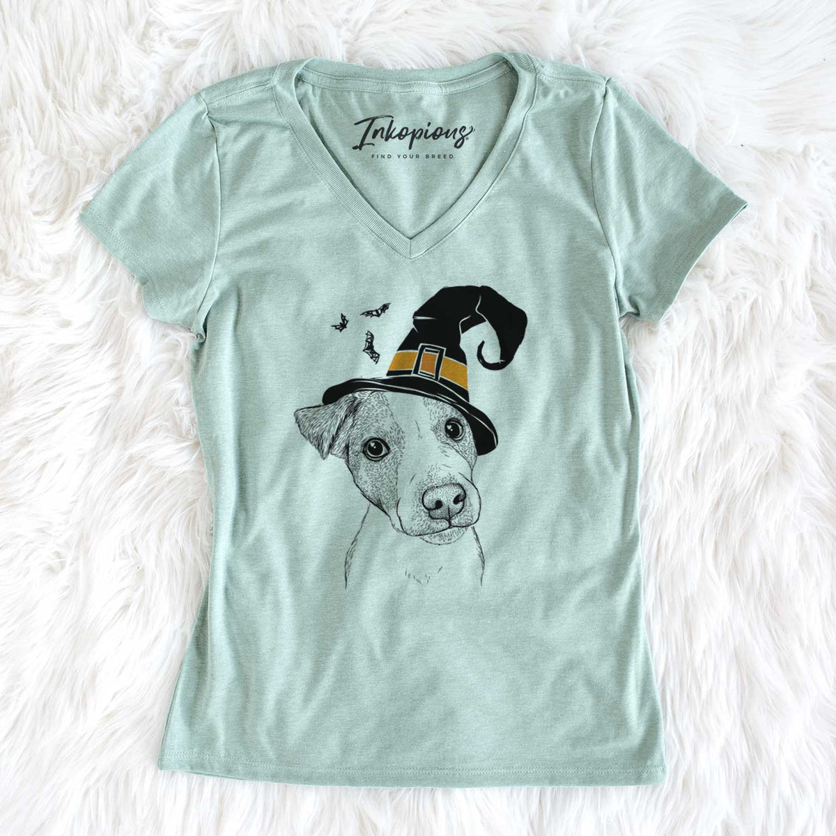 Witch Bosse the Jack Russell Terrier - Women's V-neck Shirt