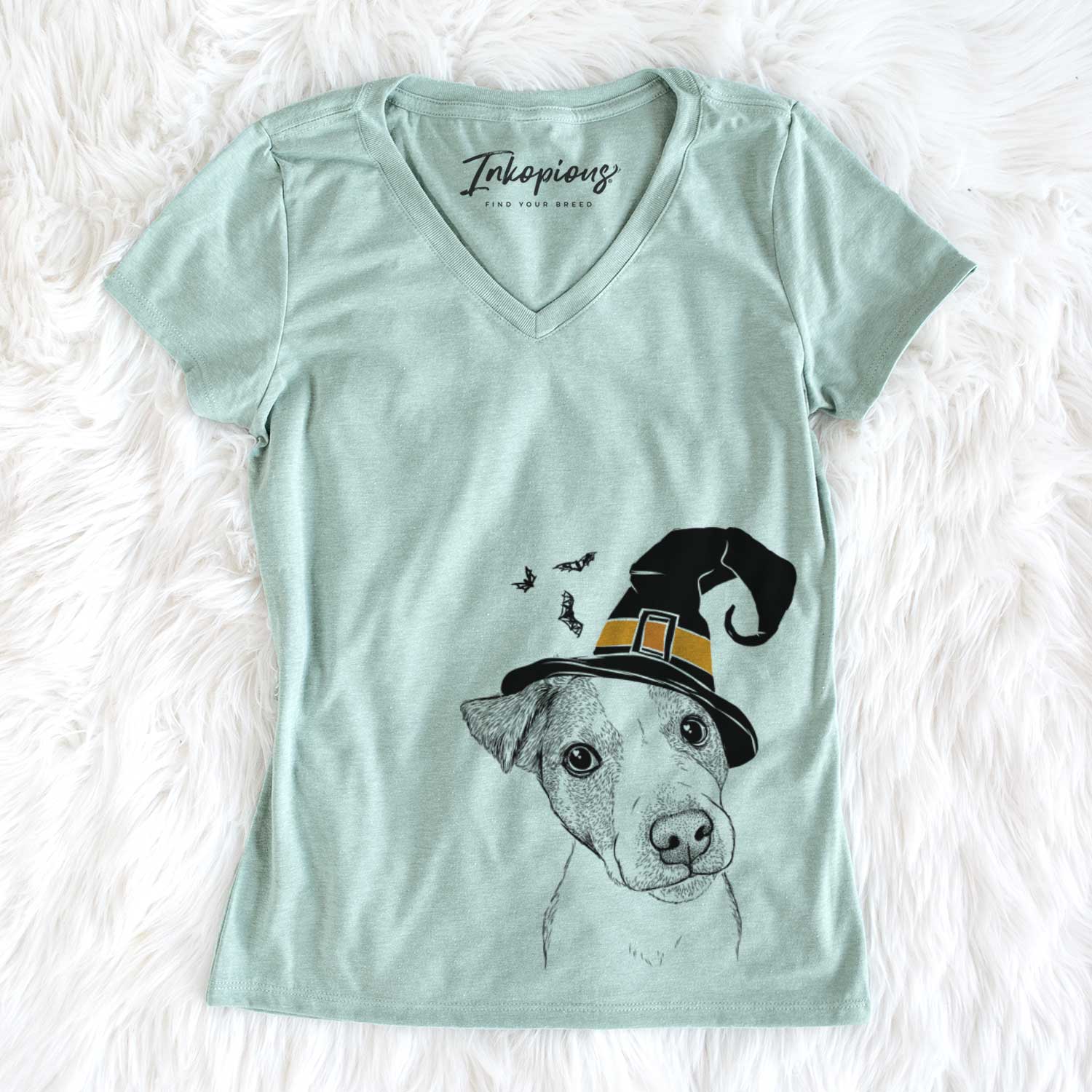 Witch Bosse the Jack Russell Terrier - Women's V-neck Shirt