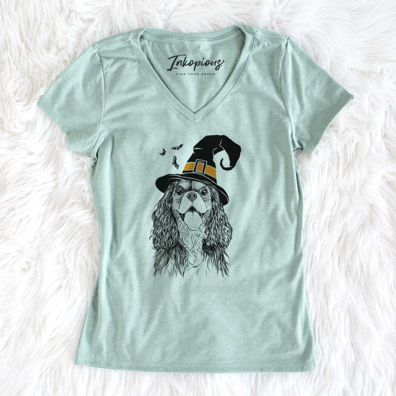 Witch Brandy the Cavalier King Charles Spaniel - Women's V-neck Shirt