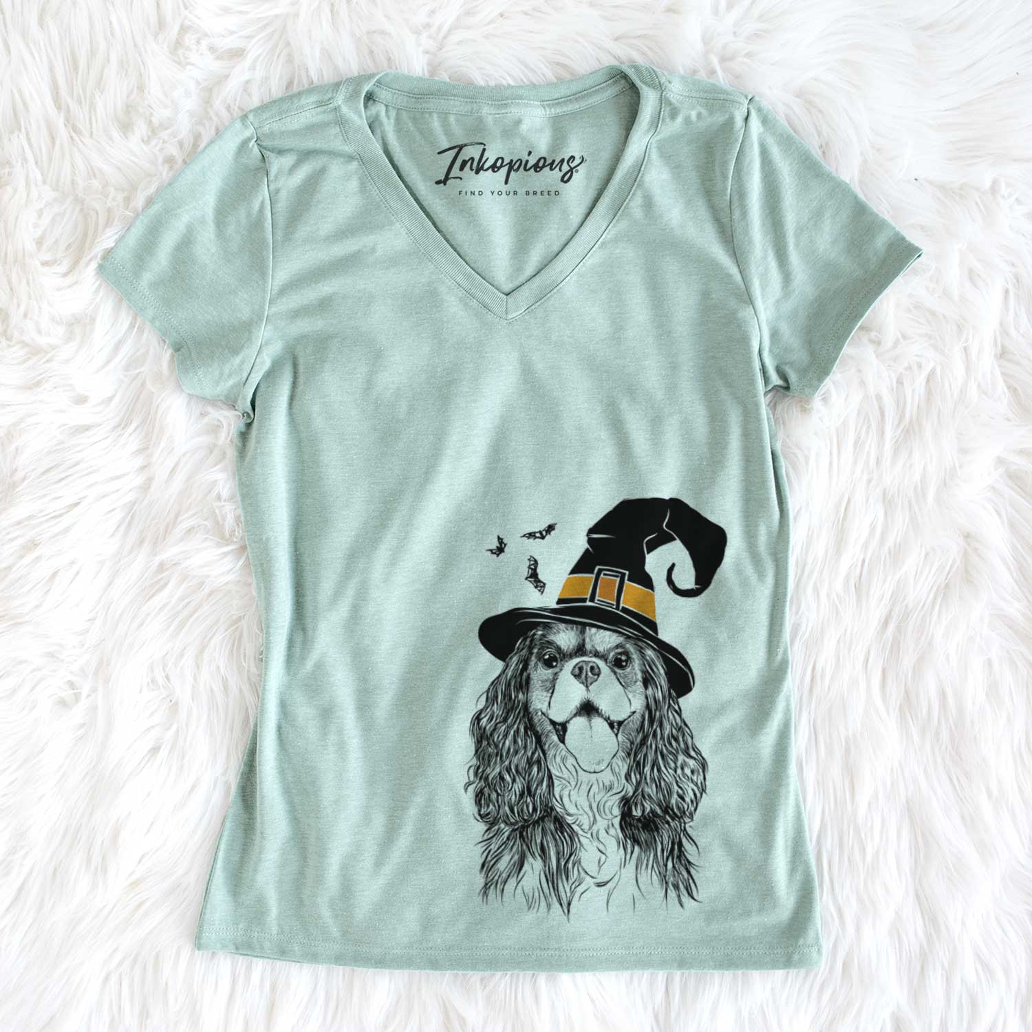 Witch Brandy the Cavalier King Charles Spaniel - Women's V-neck Shirt