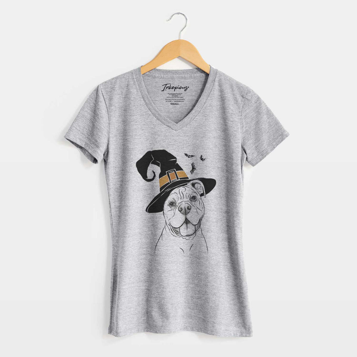 Witch Bravo the Bulldog Mix - Women's V-neck Shirt