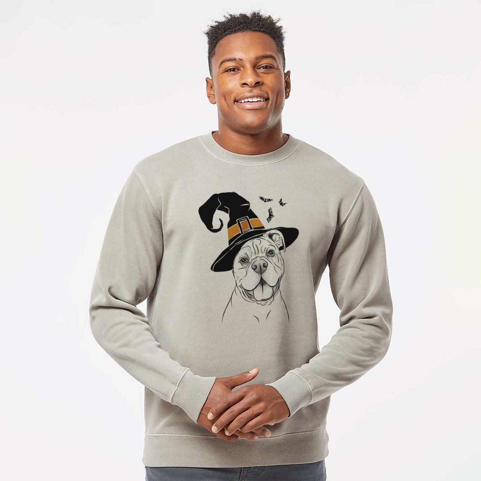 Witch Bravo the Bulldog Mix - Unisex Pigment Dyed Crew Sweatshirt