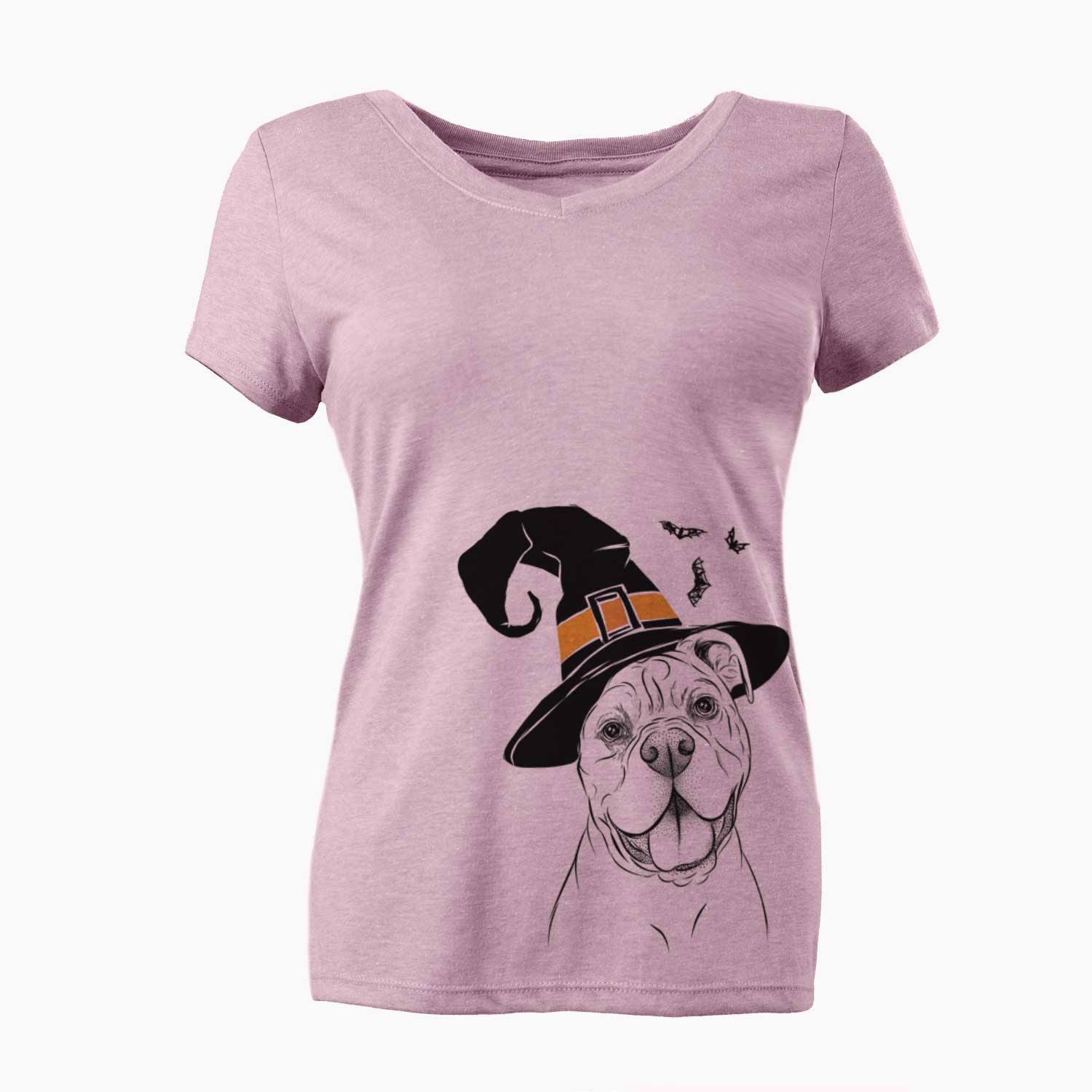 Witch Bravo the Bulldog Mix - Women's V-neck Shirt
