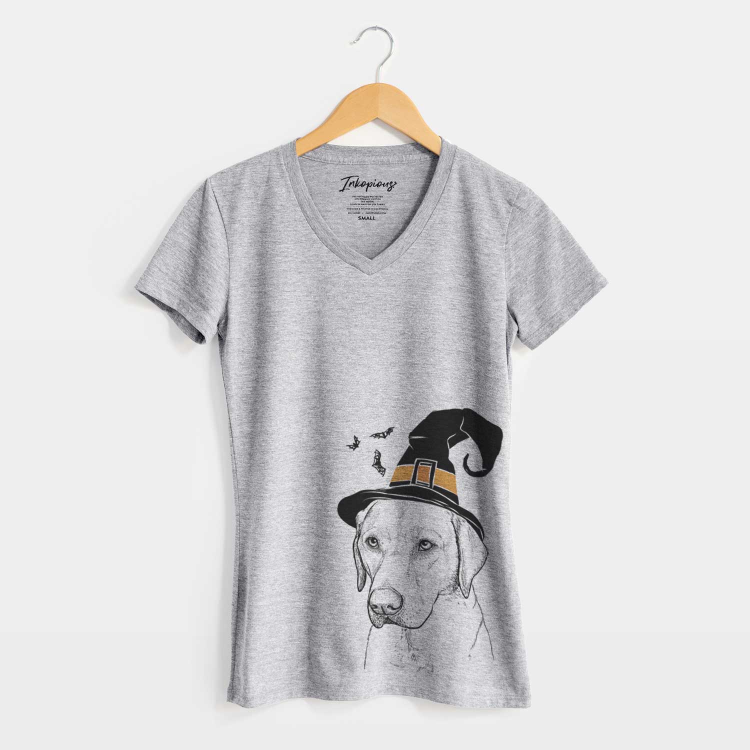 Witch Braxton the Yellow Lab - Women's V-neck Shirt