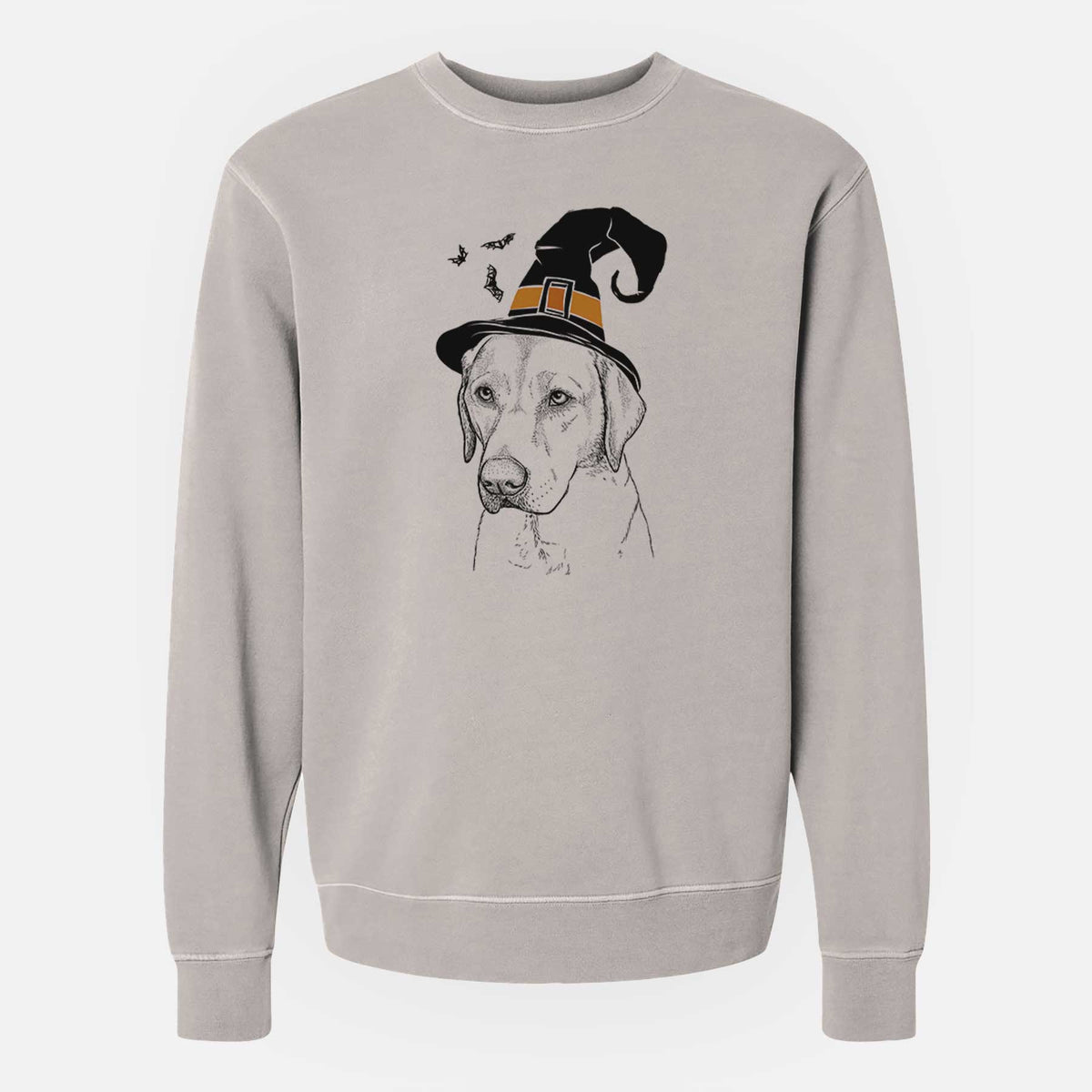 Witch Braxton the Yellow Lab - Unisex Pigment Dyed Crew Sweatshirt