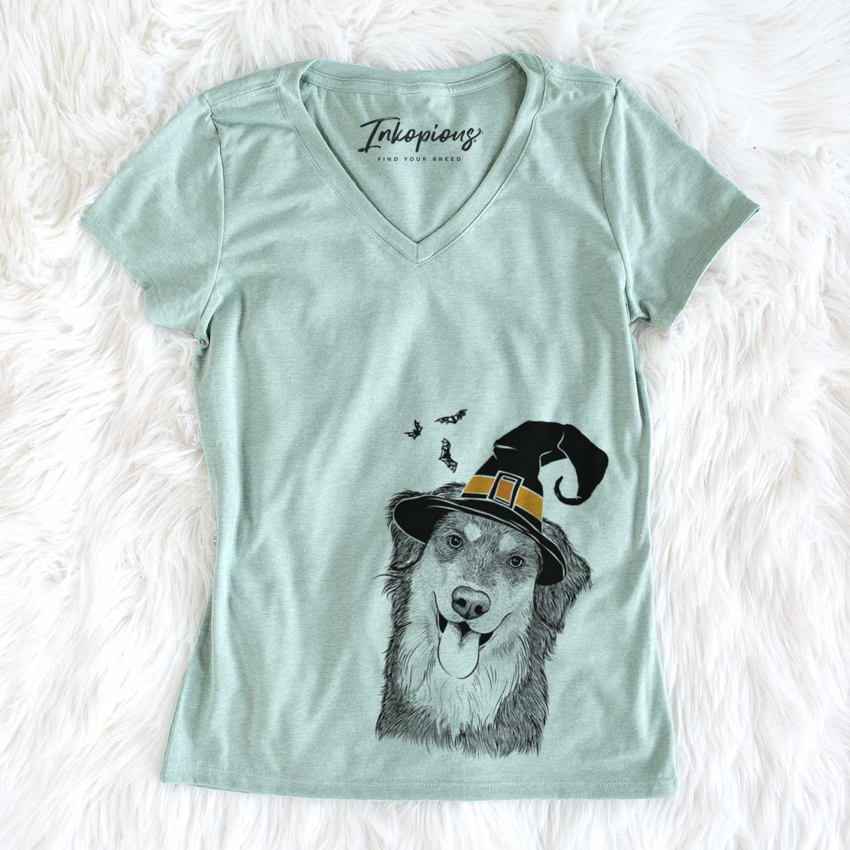 Witch Brodie the Golden Aussie - Women&#39;s V-neck Shirt