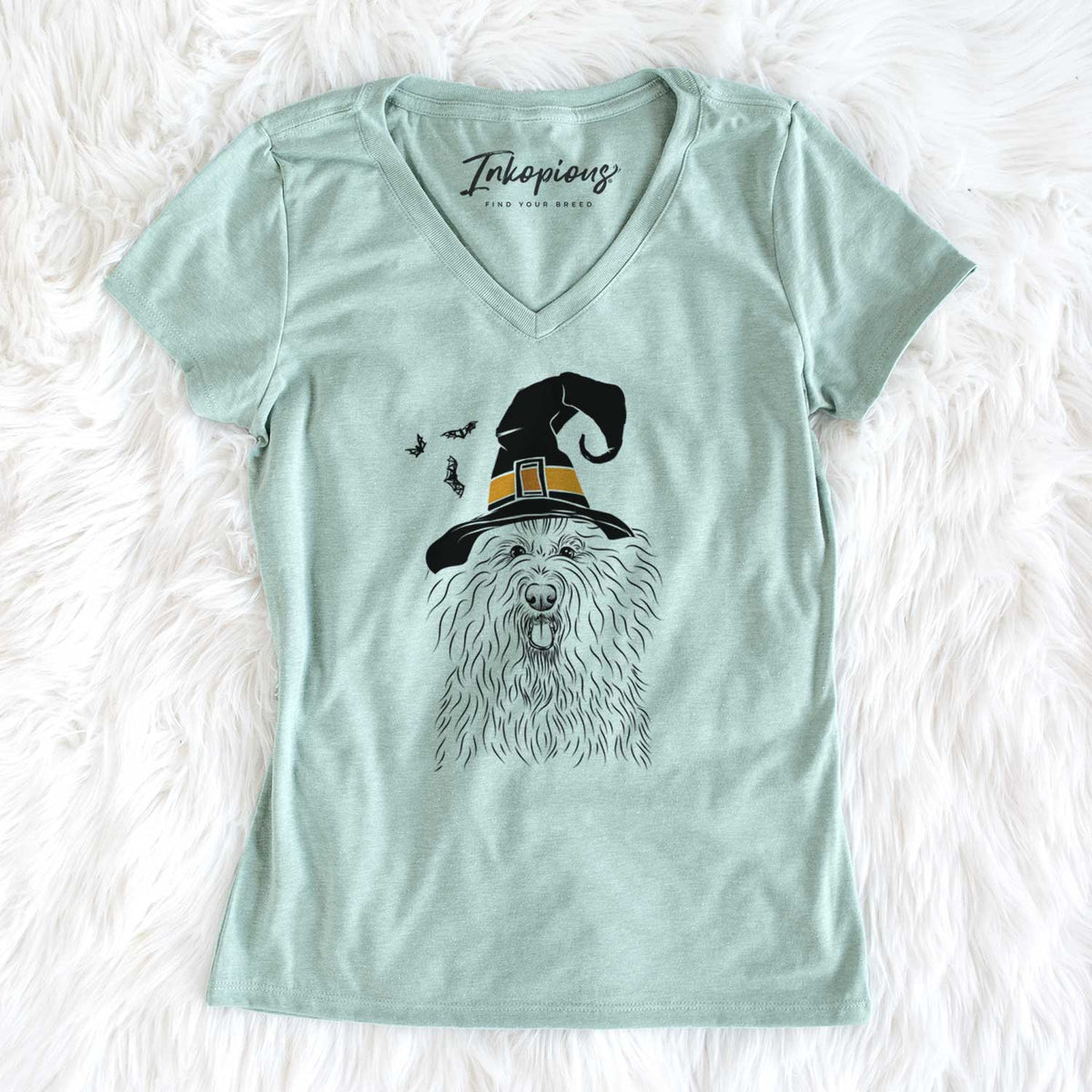 Witch Brody the Old English Sheepdog - Women's V-neck Shirt