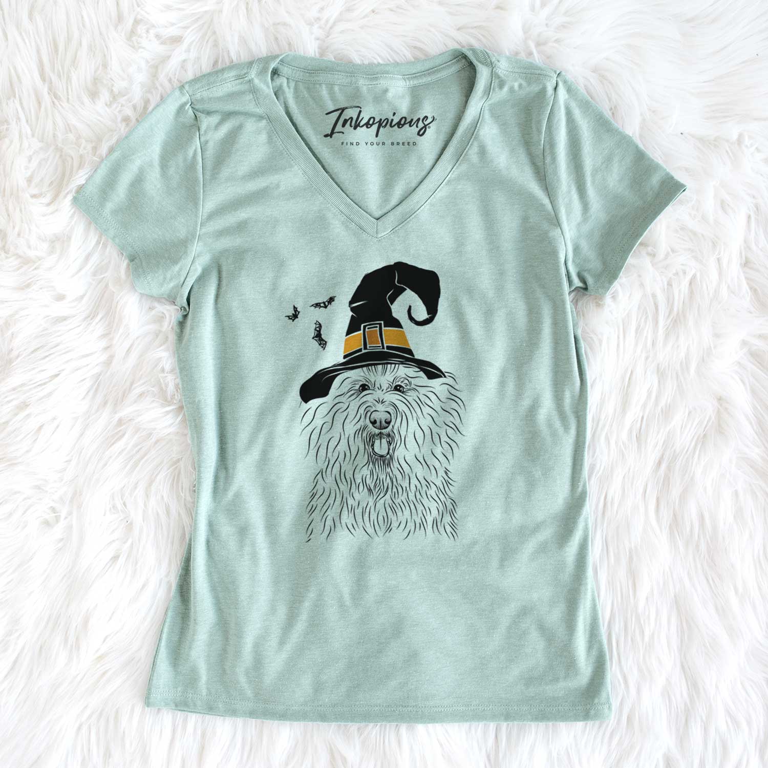 Witch Brody the Old English Sheepdog - Women's V-neck Shirt