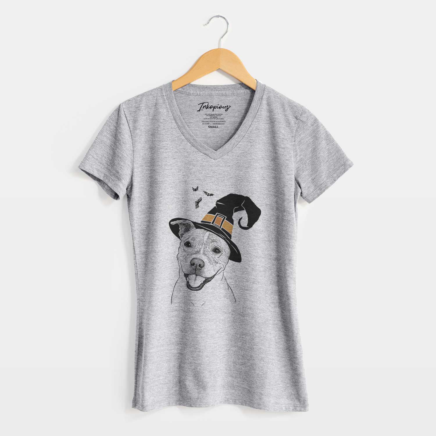 Witch BrookLyn the Staffordshire Bull Terrier - Women's V-neck Shirt