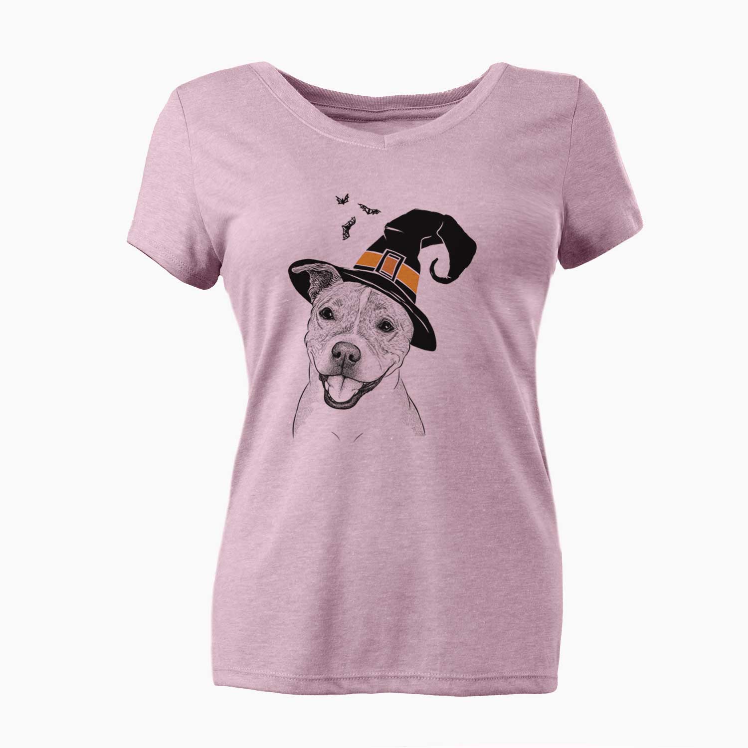 Witch BrookLyn the Staffordshire Bull Terrier - Women's V-neck Shirt