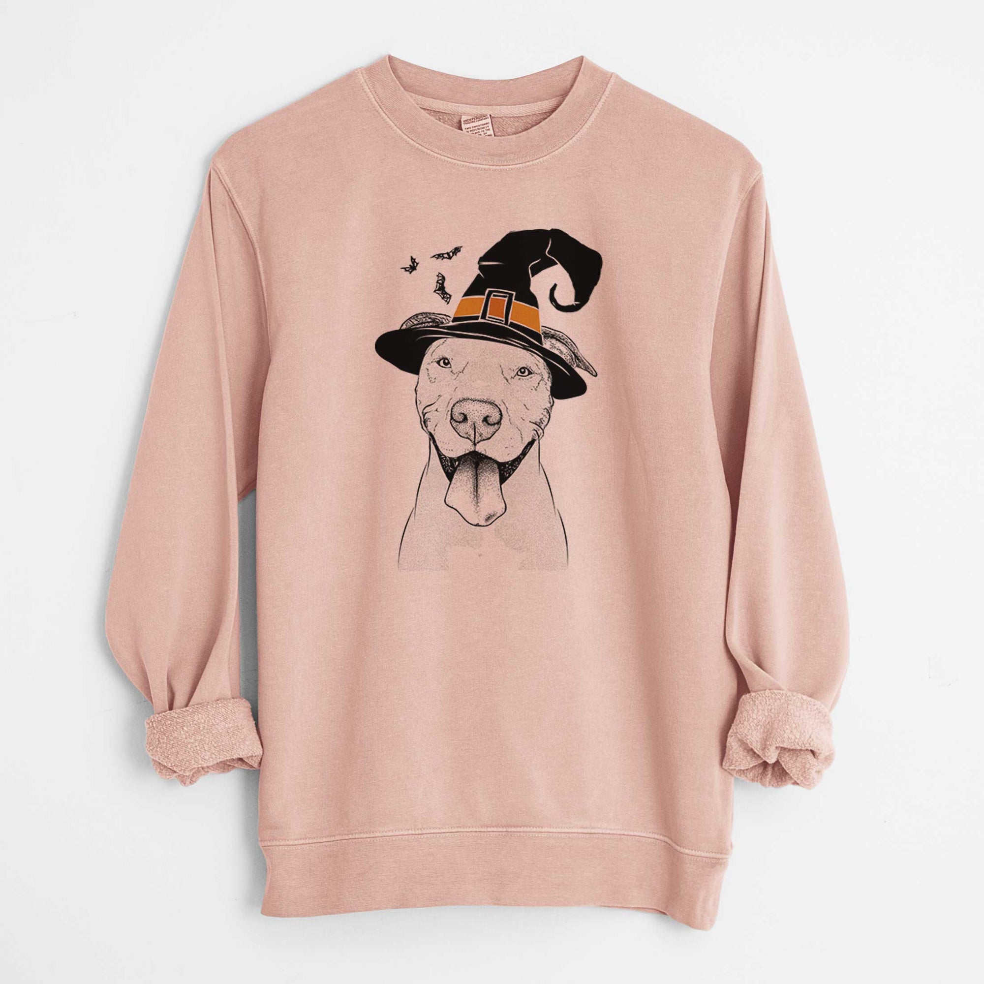 Witch Bruce the American Staffordshire Terrier - Unisex Pigment Dyed Crew Sweatshirt