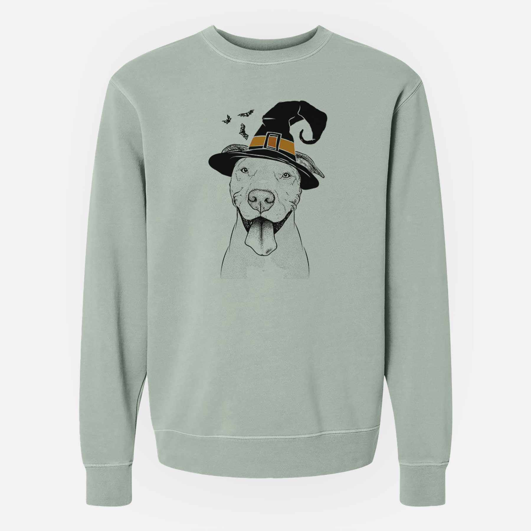 Witch Bruce the American Staffordshire Terrier - Unisex Pigment Dyed Crew Sweatshirt