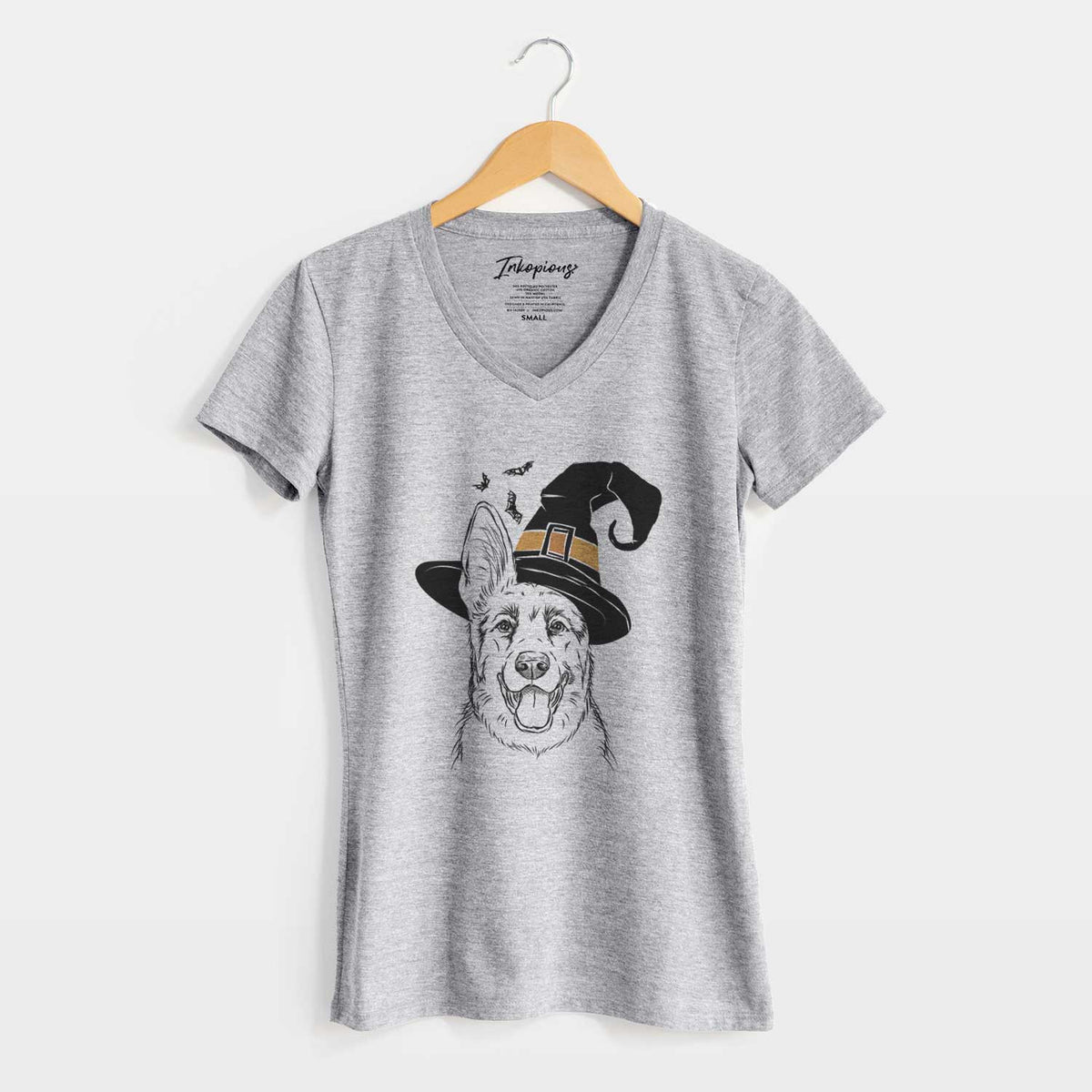 Witch Brutus the German Shepherd - Women's V-neck Shirt