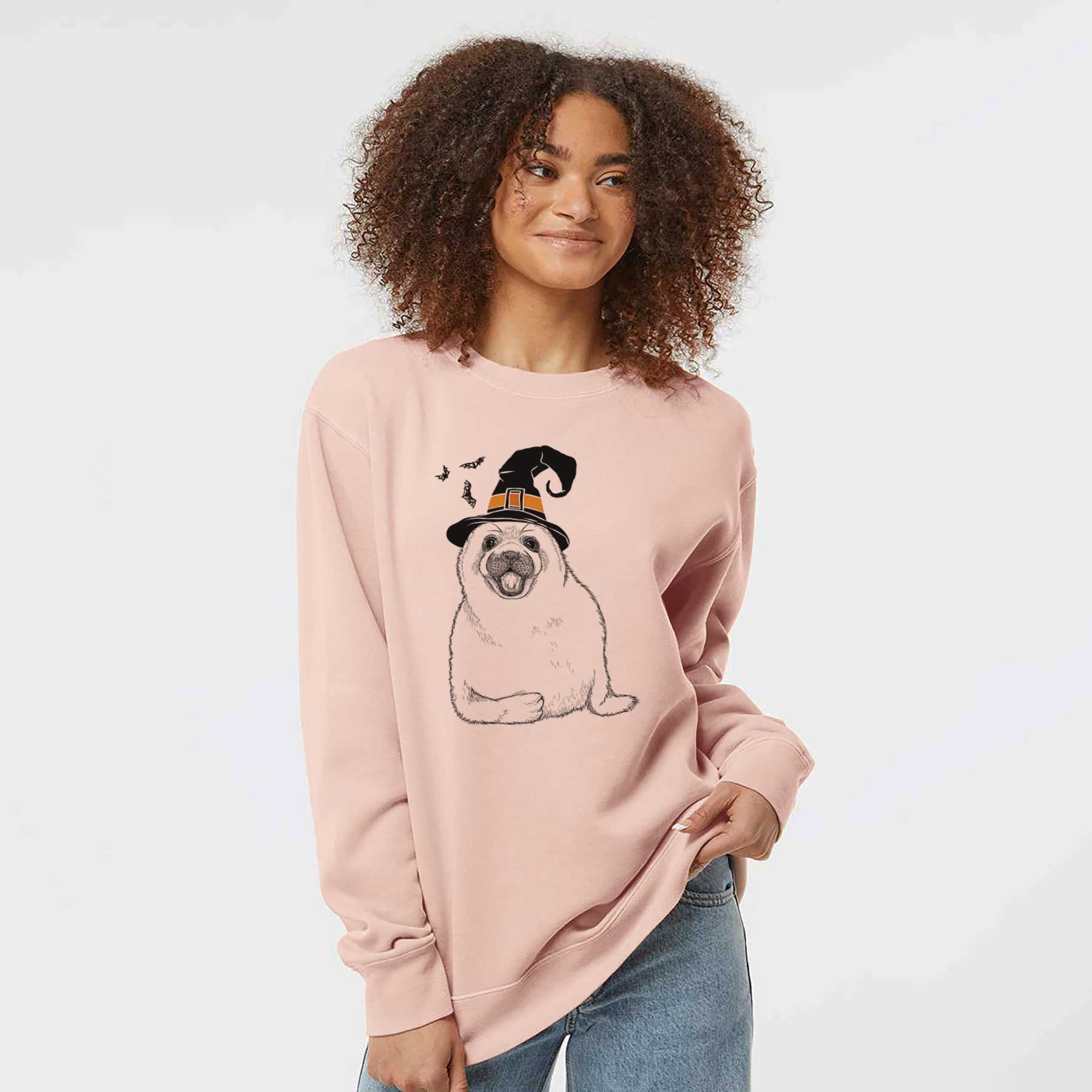 Witch Bub the Harp Seal - Unisex Pigment Dyed Crew Sweatshirt