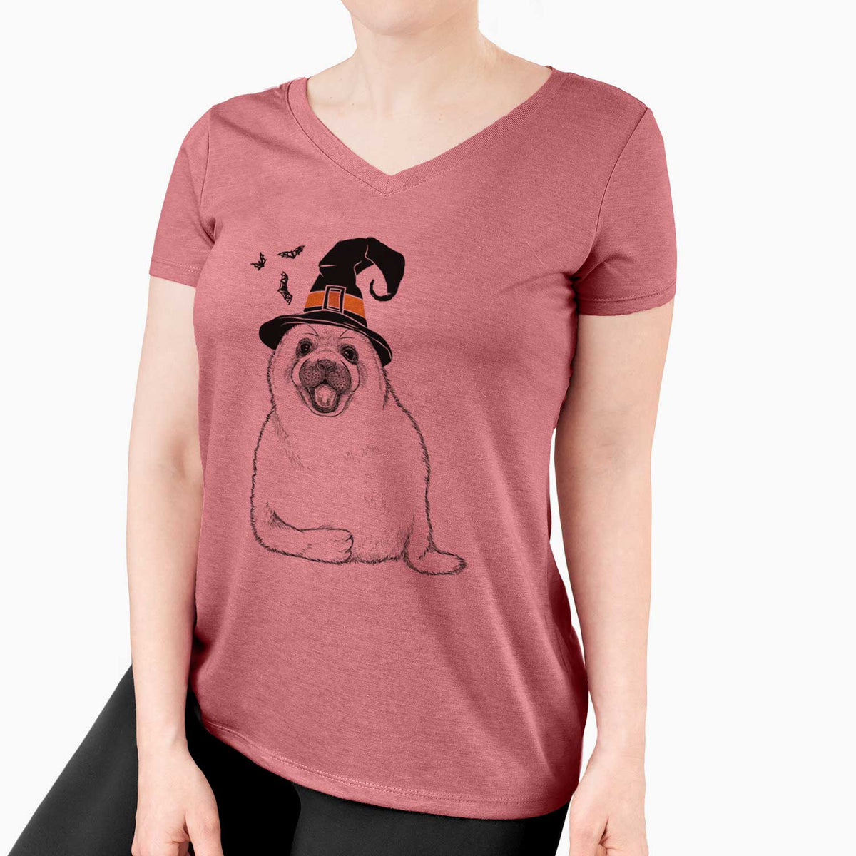 Witch Bub the Harp Seal - Women's V-neck Shirt