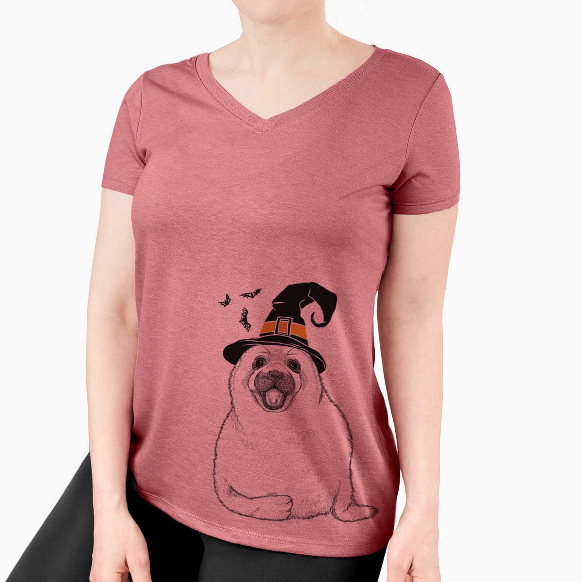 Witch Bub the Harp Seal - Women's V-neck Shirt