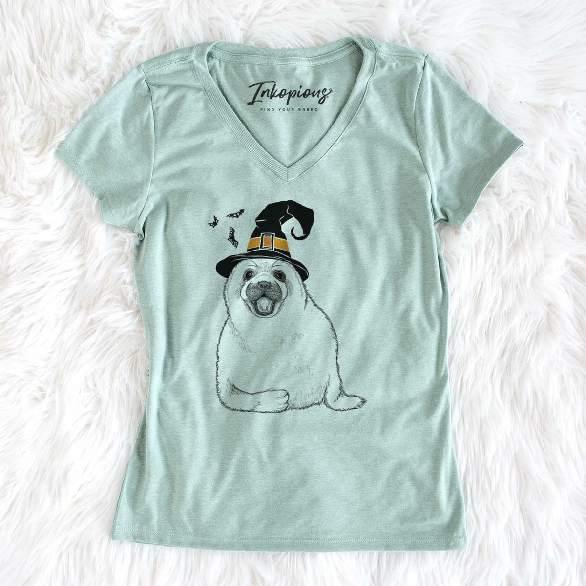 Witch Bub the Harp Seal - Women's V-neck Shirt